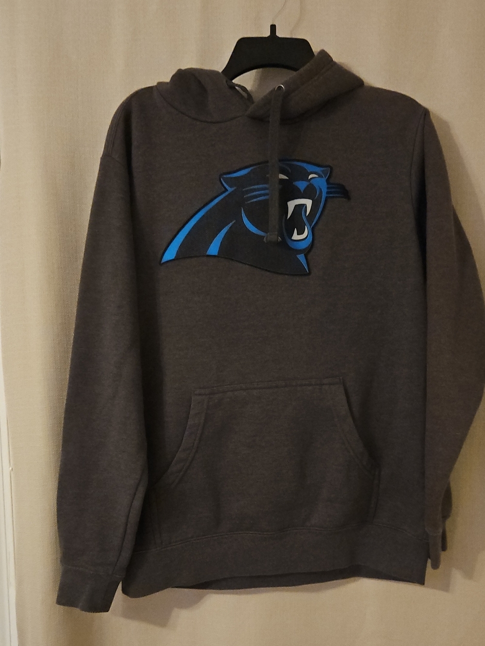 Fanatics Dark Gray Hoodie with Blue Panthers Logo